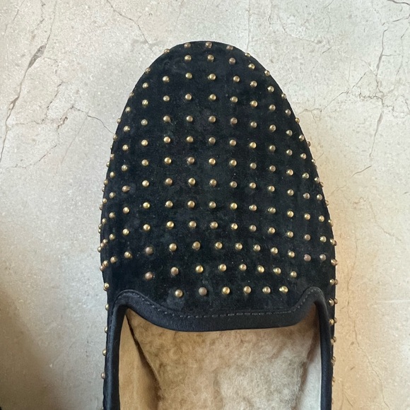 UGG Women's Black Loafers / Slippers  with Gold Studs - Picture 3 of 7